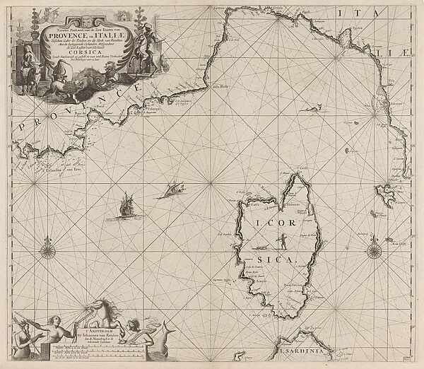 Map of part of the Mediterranean coast of France and the north coast of Italy, Anonymous