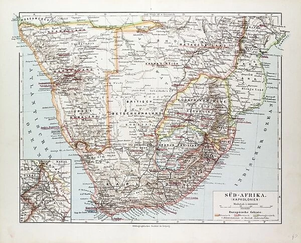 Map of South Africa, 1899