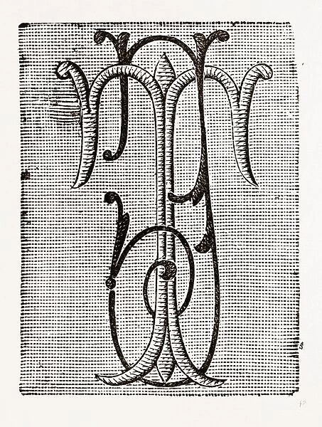 Monogram for Underlinen (T. J. ), Needlework, 19th Century Embroidery