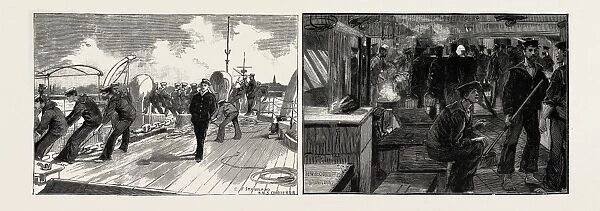 The Naval Manoeuvres: unmooring at Spithead; the cooks at the galley, 1889