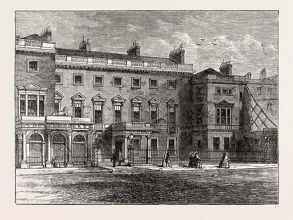 THE ORDNANCE OFFICE, PALL MALL, 1850. London, UK, 19th century engraving