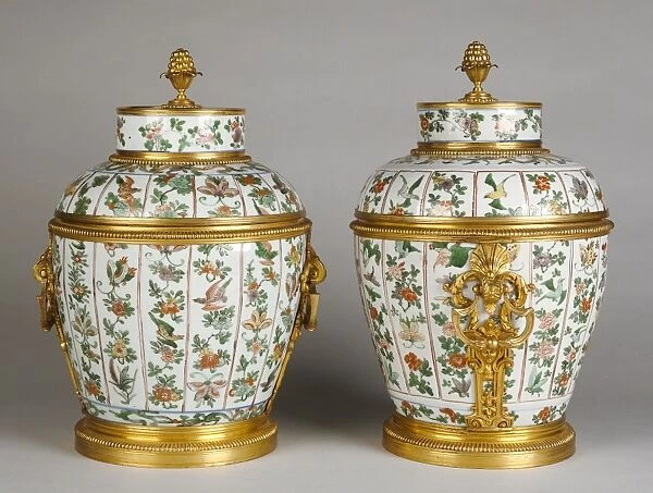 Pair of Mounted Lidded Vases