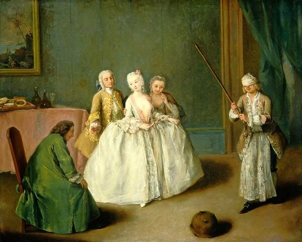 Pietro Longhi, The Game of the Cooking Pot, Italian, 1702-1785, c. 1744, oil on canvas