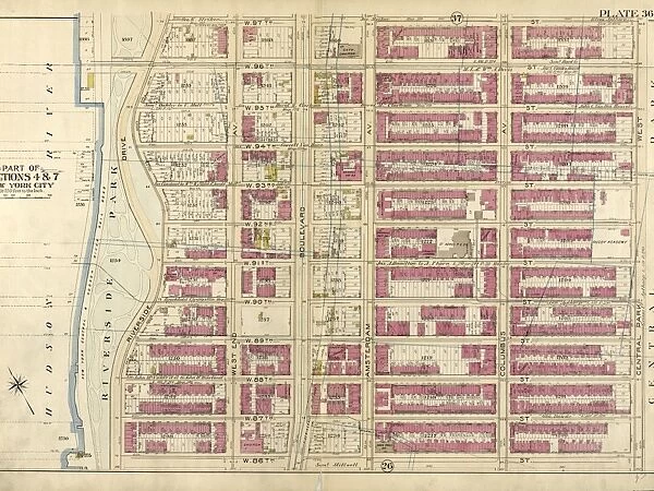 Plate 36: Bounded by W. 97th Street, Central Park West, W