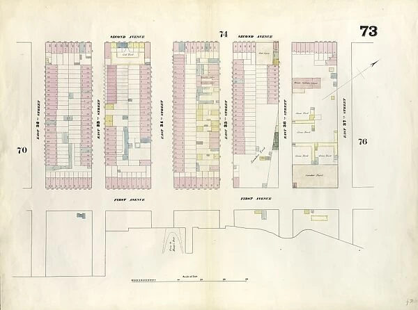 Plate 73: Map bounded by East 37th Street, East River, East 32nd Street, Second Avenue