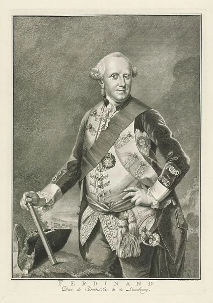 Portrait Ferdinand Duke Brunswijk-LAOEneburg Jacob Houbraken
