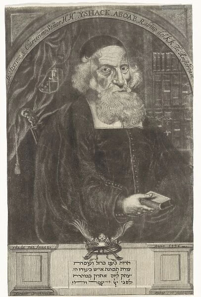 Portrait of Isaac Aboab da Fonseca, print maker: Aernout Nagtegaal, 1686