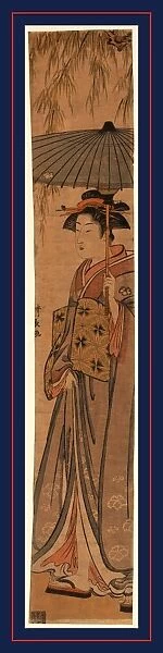 RyA'ka no odoriiko, Beauty under a willow tree. Torii, Kiyonaga, 1752-1815, artist