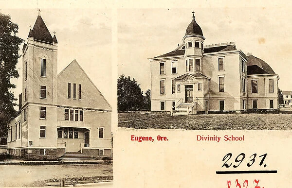 Schools Oregon Churches Lane County Multiview postcards