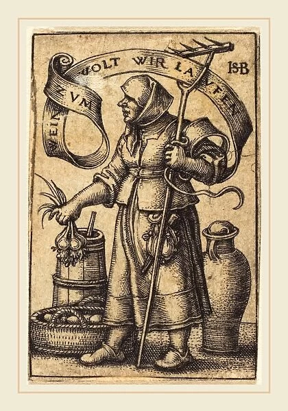 Sebald Beham (German, 1500-1550), The Market Woman, engraving