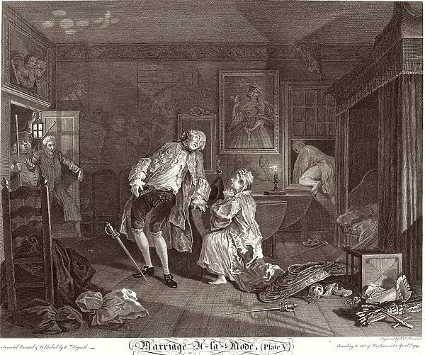 Simon Francois Ravenet I after William Hogarth (French, 1706 - 1774), Marriage a la Mode