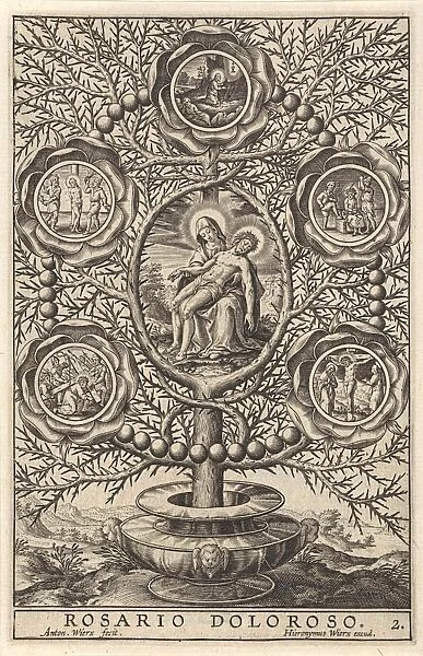 Five sorrowful mysteries, Antonie Wierix (II), Hieronymus Wierix, 1605 - 1619