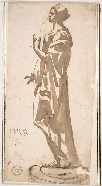 Statue Draped Female Figure 17th century Pen
