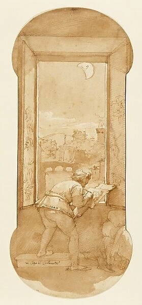 Taddeo Drawing by Moonlight in Calabreses House