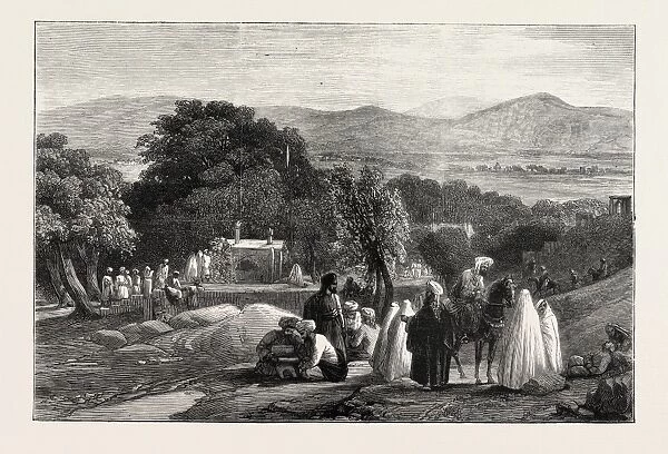 Tomb Of the Emperor Baber at Cabul, Afghanistan, Engraving 1879
