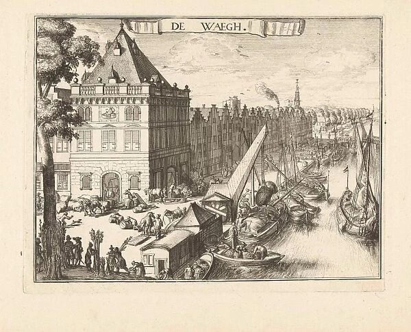 View of the Waag in Haarlem, Romeyn de Hooghe, 1688-1689, The Netherlands