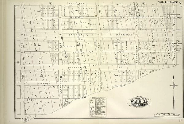 Vol. 1. Plate, Q. Map bound by Douglass St