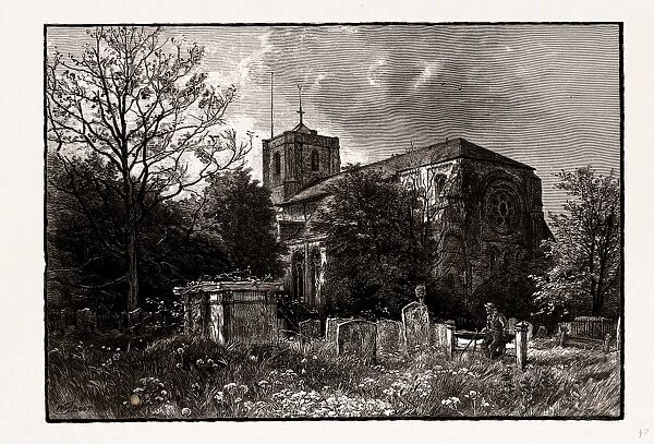 Waltham Abbey, UK, engraving 1881 - 1884