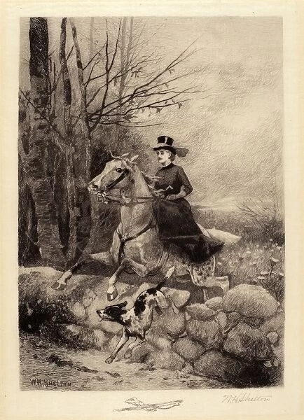 William Henry Shelton, After the Hounds, American, 1840 - 1932, 1886, etching
