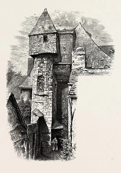 A BACK YARD AT VITRE, NORMANDY AND BRITTANY, FRANCE, 19th century engraving