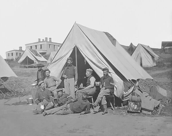 22nd New York Volunteer Infantry at their camp during the American Civil War