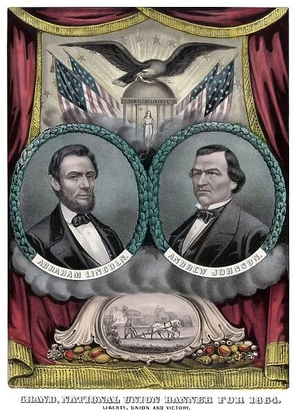 Digitally restored 1864 election banner