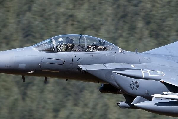 F-15E Strike Eagle low flying over Wales, United Kingdom