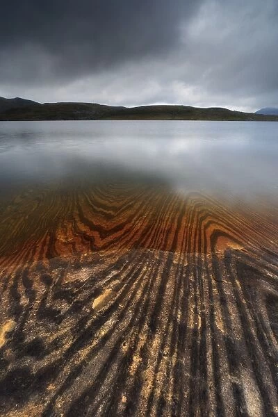 Geology lines in Sandvannet Lake, Nordland County, Norway