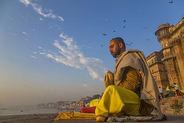 Morning meditation along Ganges