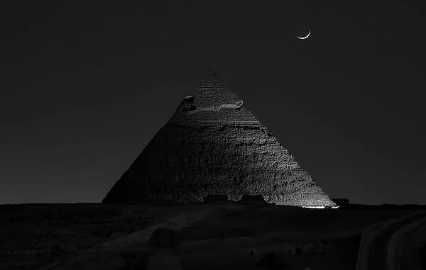 Pyramid at night
