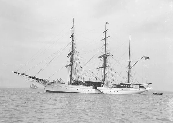 The 135 ft barque sailing ship Modwena, 1913. Creator: Kirk & Sons of Cowes