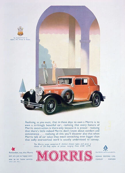 Advert for Morris motor cars, 1932
