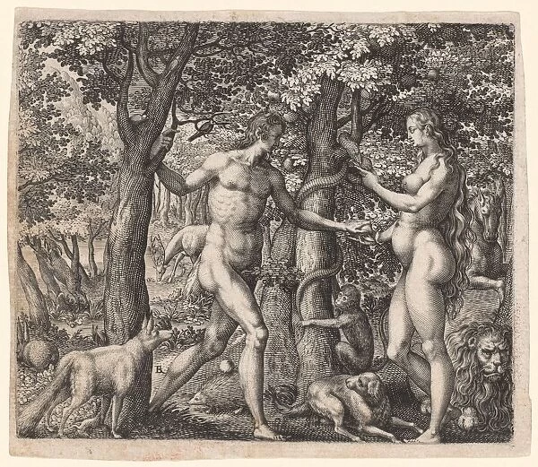 Adam and Eve, late 1500s. Creator: Robert Boissard (French, 1570-aft 1603)