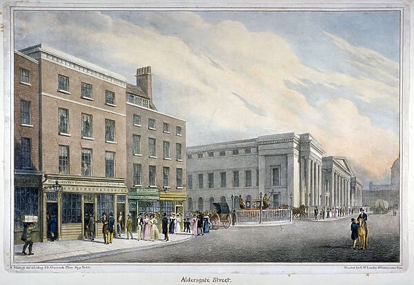 Aldersgate Street, City of London, c1830. Artist: Nathaniel Whittock