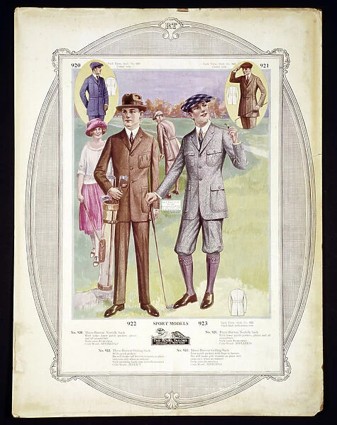American golf fashion plate, c1910