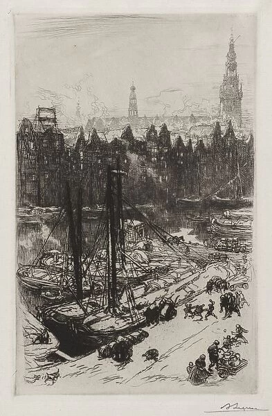 Amsterdam, vue de Victoria Hotel. Creator: Auguste Louis Lepere (French, 1849-1918)