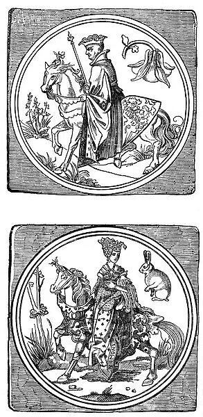 Ancient Playing Cards: King and Queen, (1833)