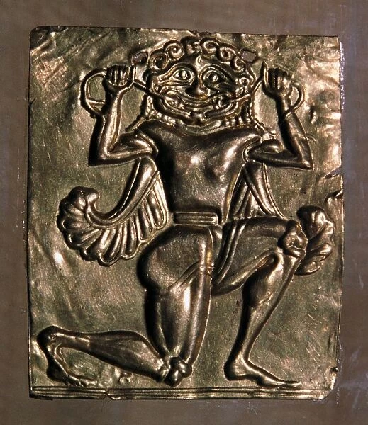 Archaic Greek gold plaque of a running gorgon, 7th century BC