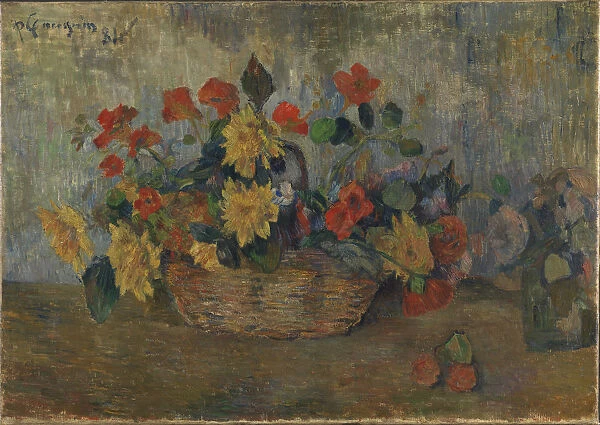 Basket with flowers, 1884. Creator: Gauguin, Paul Eugene Henri (1848-1903)