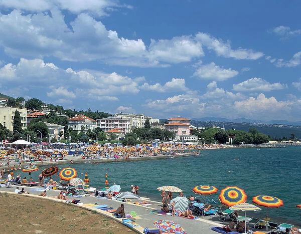 Beach scene, Opatija, Croatia