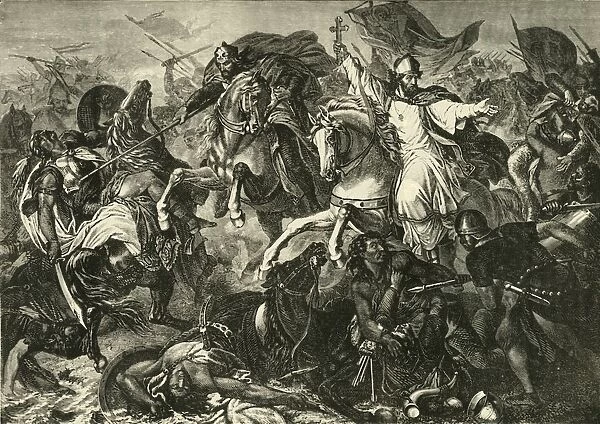 The Bishop of Ratisbon at the Battle of Augsburg, Battle of Lechfeld (955), 1890