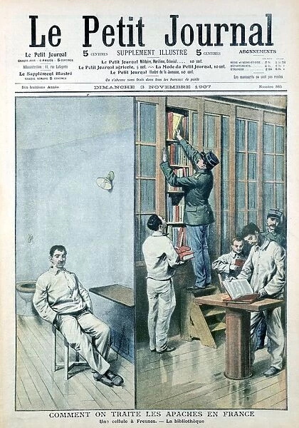 Cell and library at the prison at Fresnes, 1907