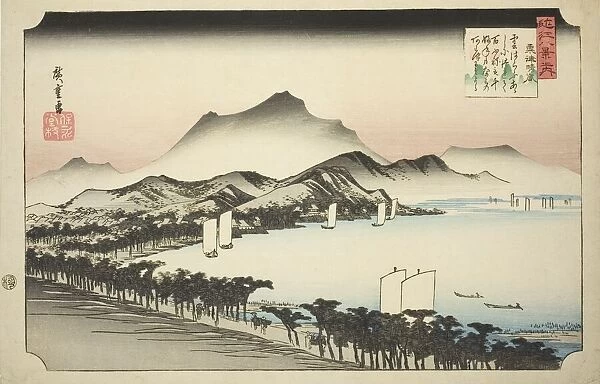 Clearing Weather at Awazu (Awazu seiran), from the series 'Eight Views of Omi (Omi hakkei... c1834. Creator: Ando Hiroshige. Clearing Weather at Awazu (Awazu seiran), from the series 'Eight Views of Omi (Omi hakkei... c1834)