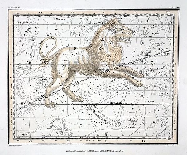 The Constellations (Plate XVII) Leo, 1822