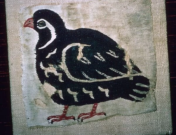 Coptic Egyptian textile showing a quail, 3rd or 4th century AD