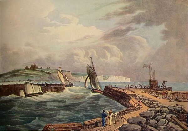 Cutter Entering Dover Harbour, 1819. Artist: Robert Havell