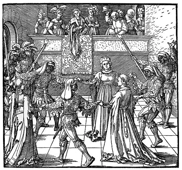 Dance by Torchlight, Augsburg, 1516, (1936). Artist: Albrecht Durer