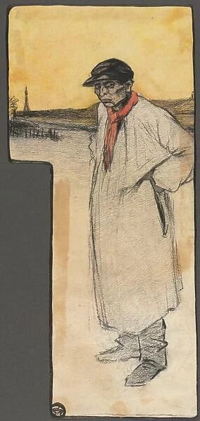 Design for a Book Illustration, Standing Male Figure, after 1901. Creator: George Dupuis (French
