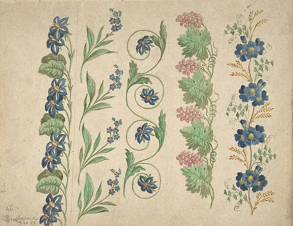 Designs for Embroidery, 19th century. Creator: Anon