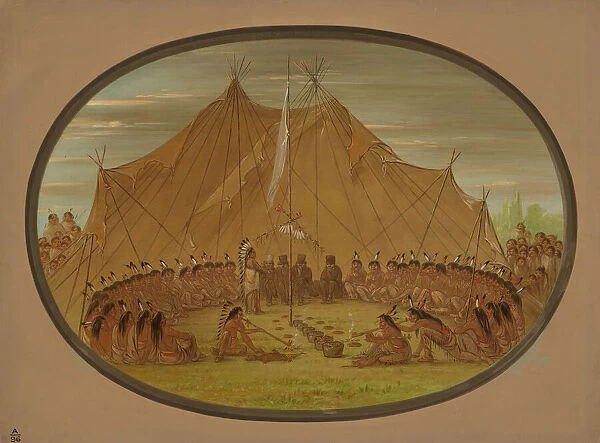 A Dog Feast - Sioux, 1861  /  1869. Creator: George Catlin